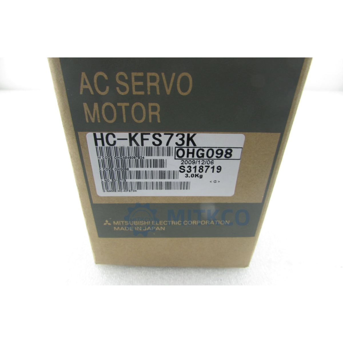 HC-KFS73K Mitsubishi AC Servo Motor 750W 3000RPM Keyed Shaft