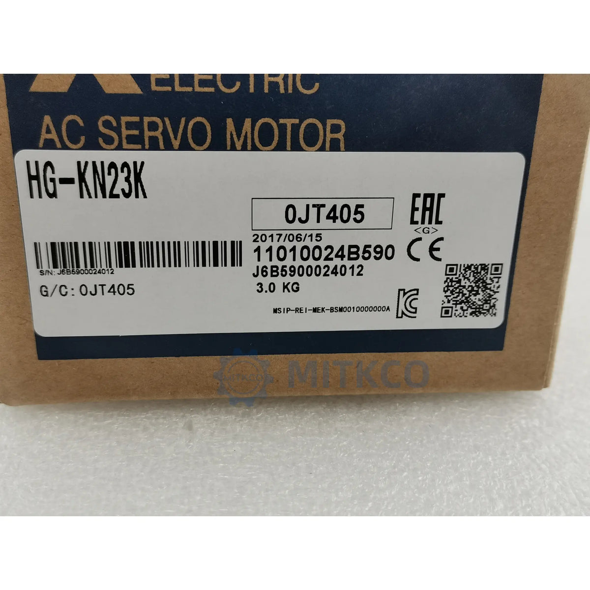 HG-KN23K Mitsubishi 200W AC Servo Motor 3000RPM Keyed Shaft