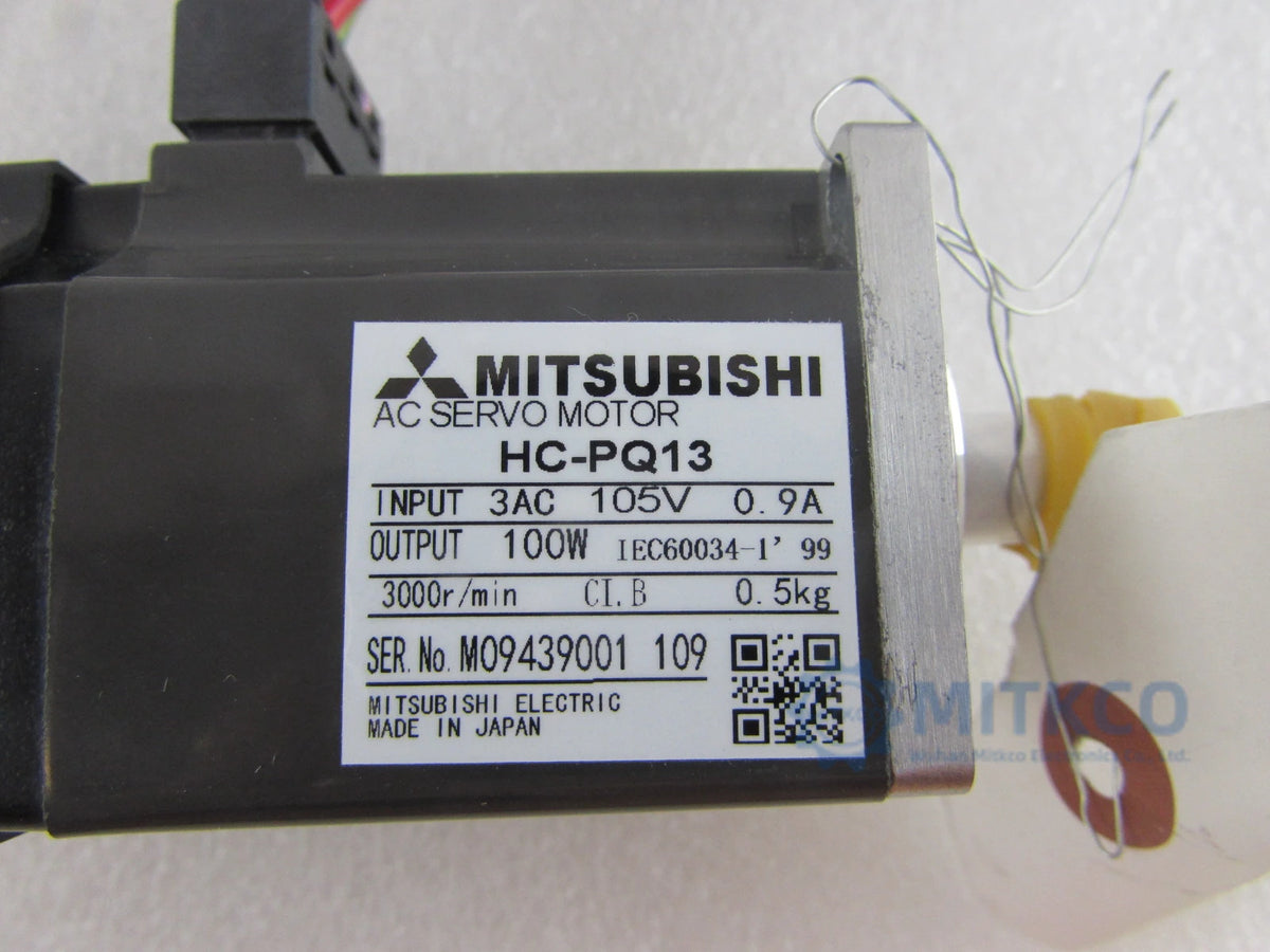 Mitsubishi HC-PQ13 AC Servo Motor | 100W Compact Industrial Servo