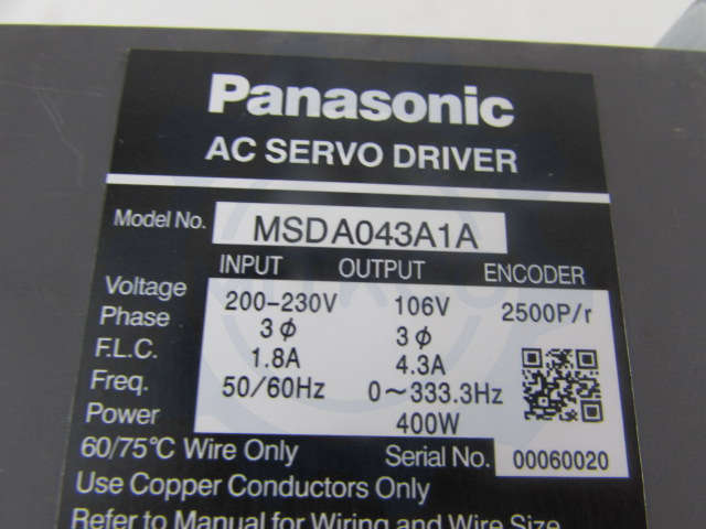 MSDA043A1A panasonic servo drive/motor