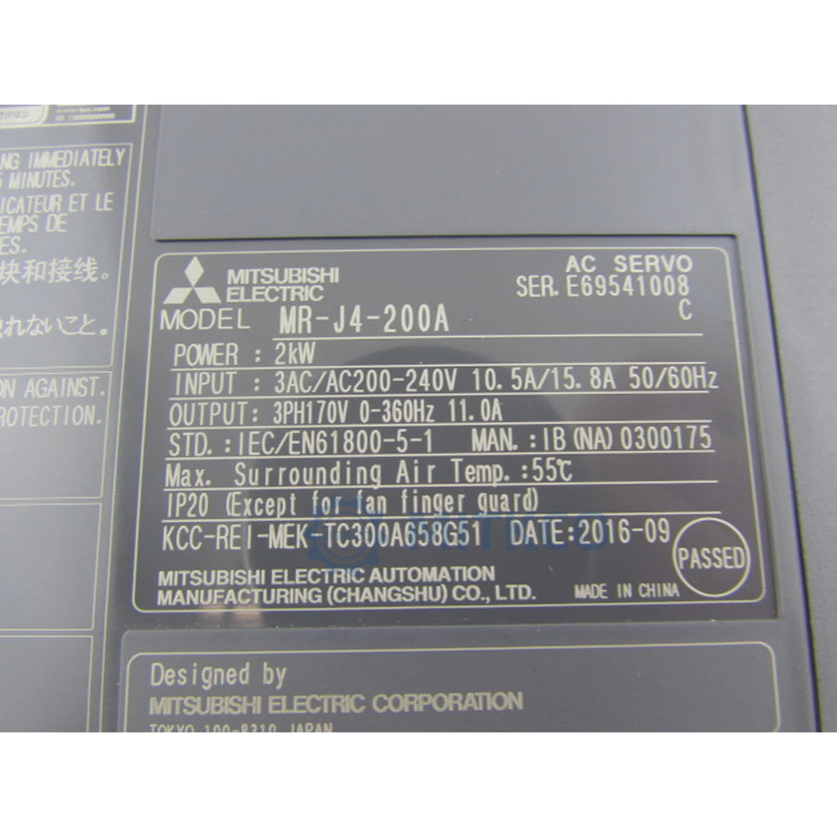 MR-J4-200A Mitsubishi Servo Amplifier 2kW 200V General-Purpose