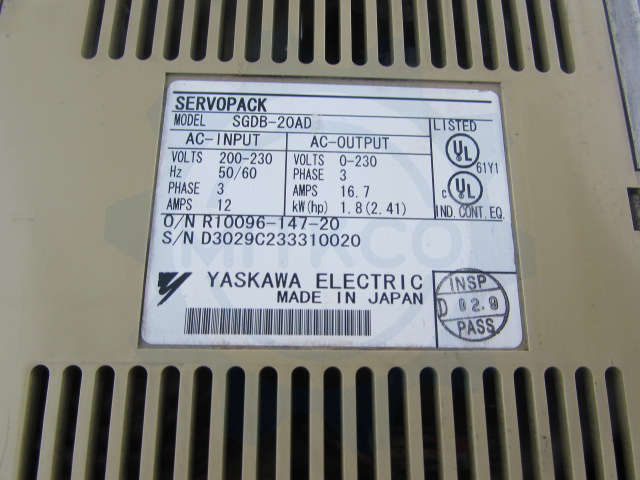 SGDB-20AD Yaskawa servo drive/motor