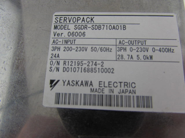 SGDR-SDB710A01B Yaskawa Servo Drive