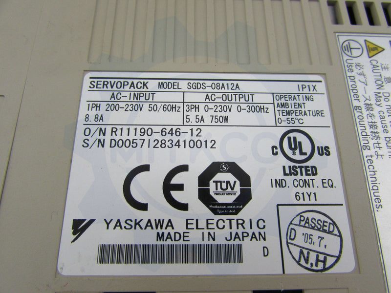 SGDS-08A12A Yaskawa Servo drive
