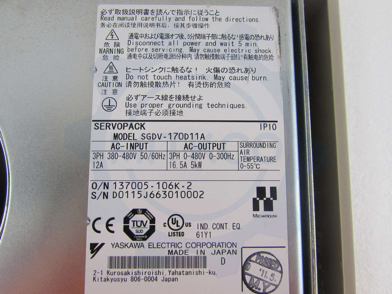 SGDV-170D11A Yaskawa Servo drive
