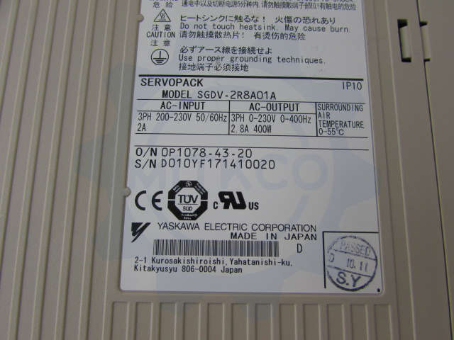 SGDV-2R8A01A Yaskawa Servo drive