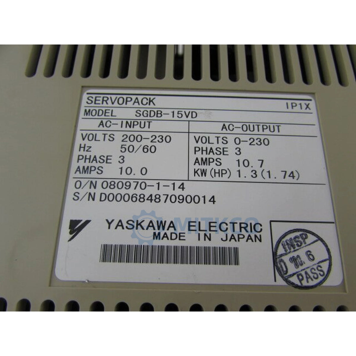 SGDB-15VD Yaskawa Servo Drive 1.3kW 200V Sigma-II