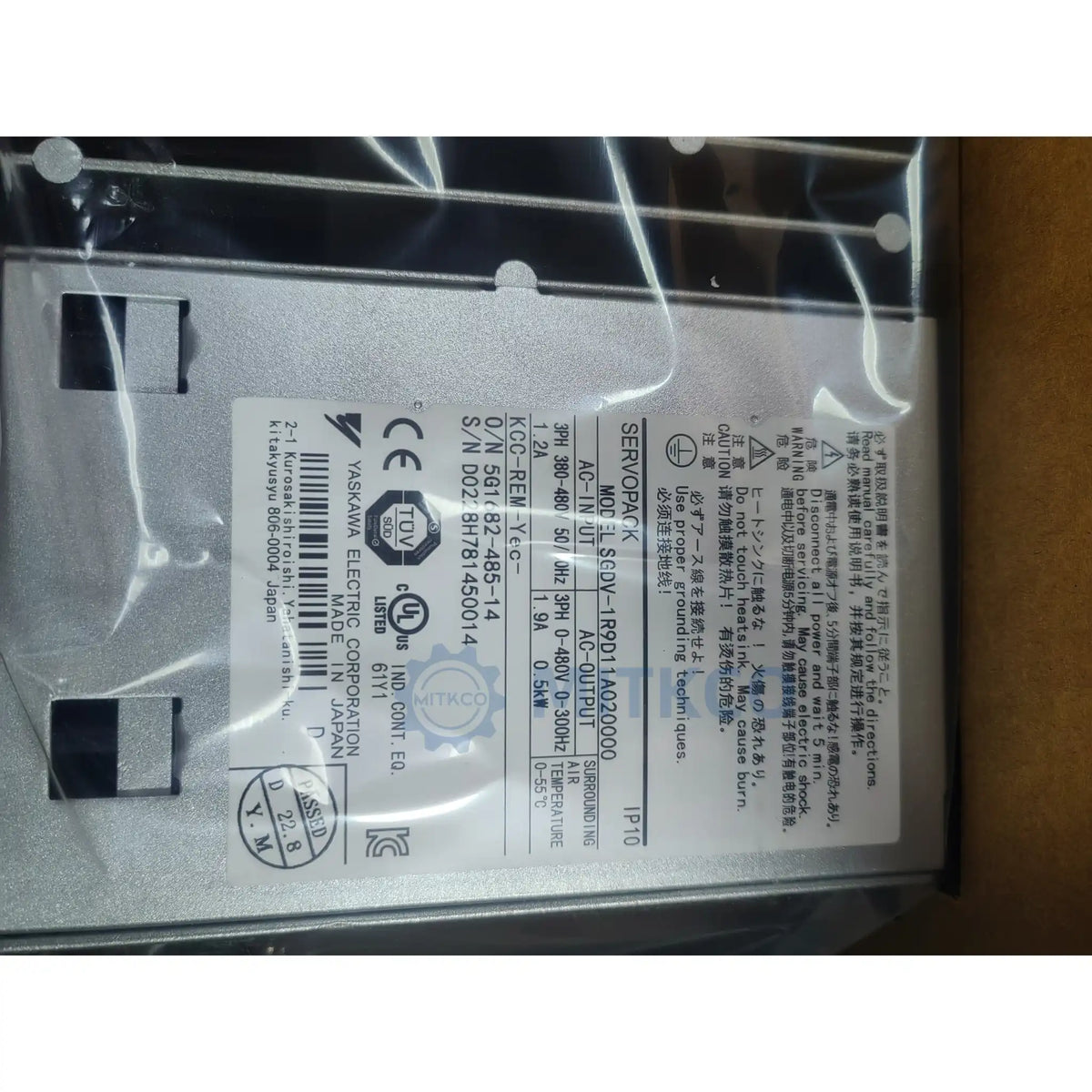 SGDV-1R9D11A Yaskawa Servo Drive 0.5kW 400V MECHATROLINK-II