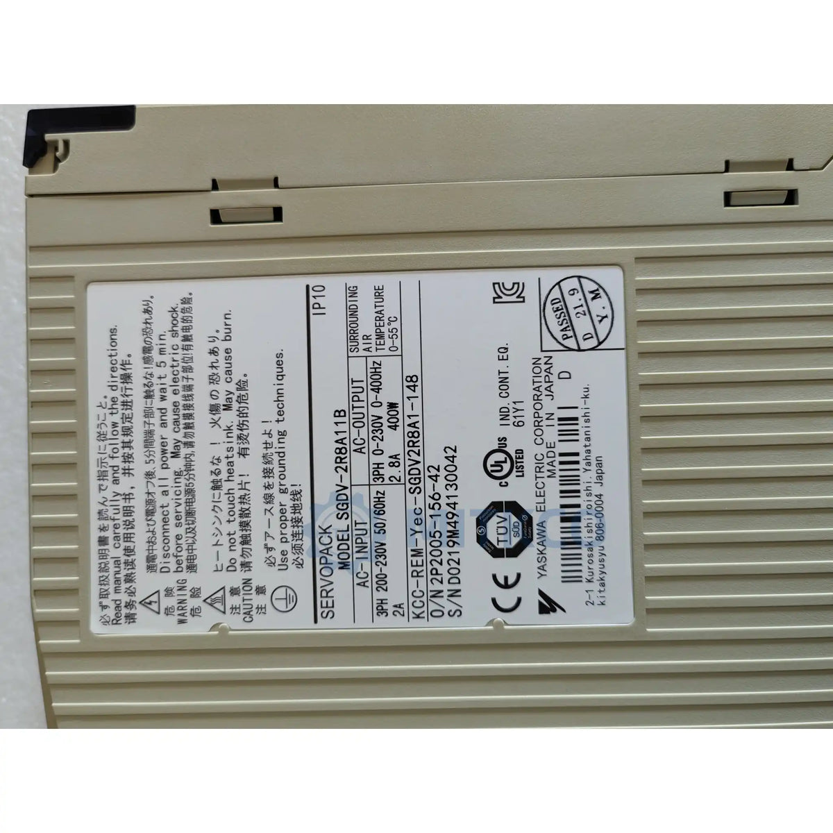 SGDV-2R8A11B Yaskawa Servo Drive 400W MECHATROLINK-II