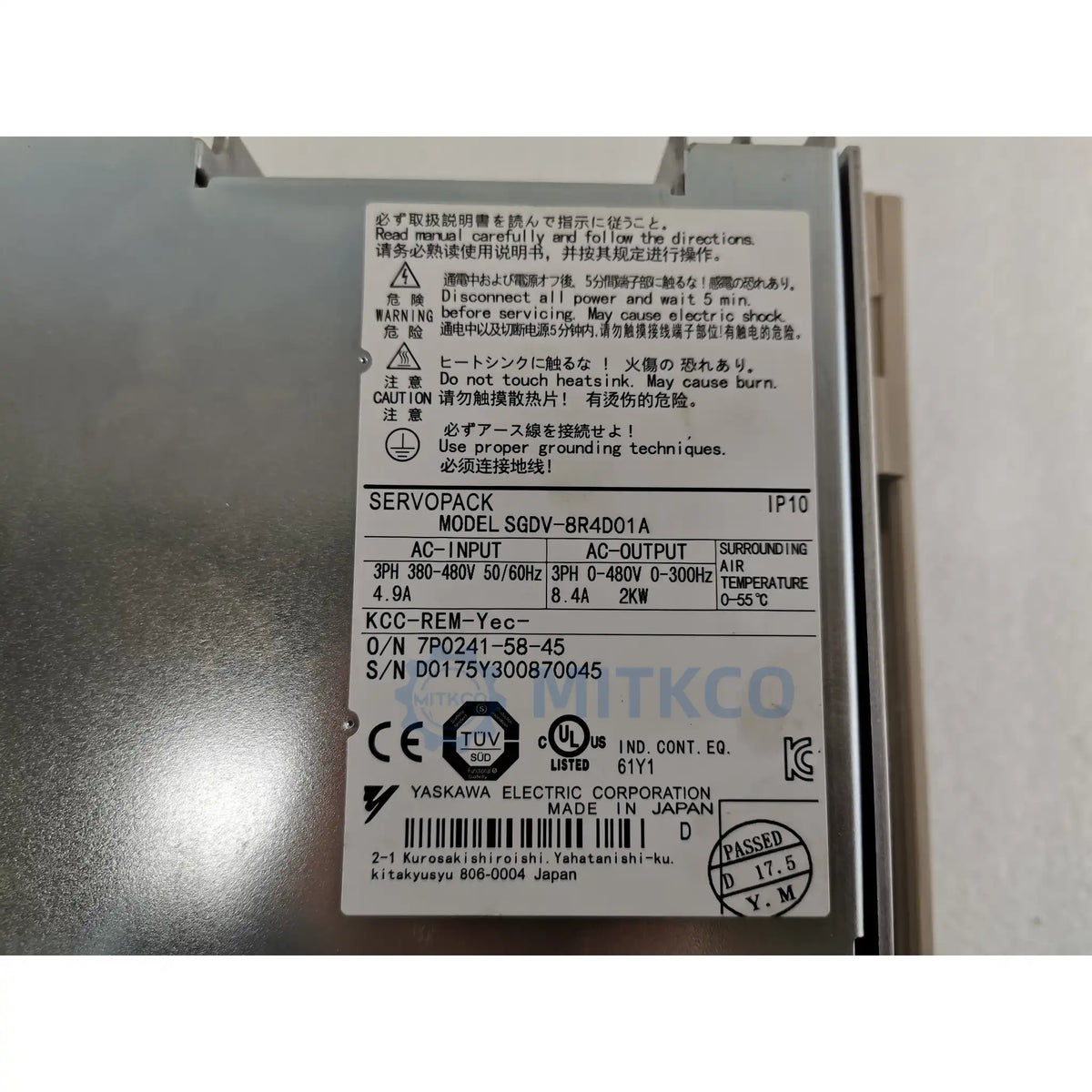 SGDV-8R4D01A Yaskawa Sigma-5 Servo Drive 2kW 400V