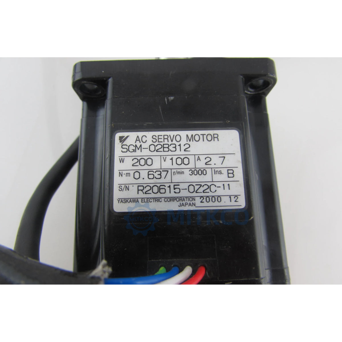 SGM-02B312 Yaskawa AC Servo Motor 200W 100V