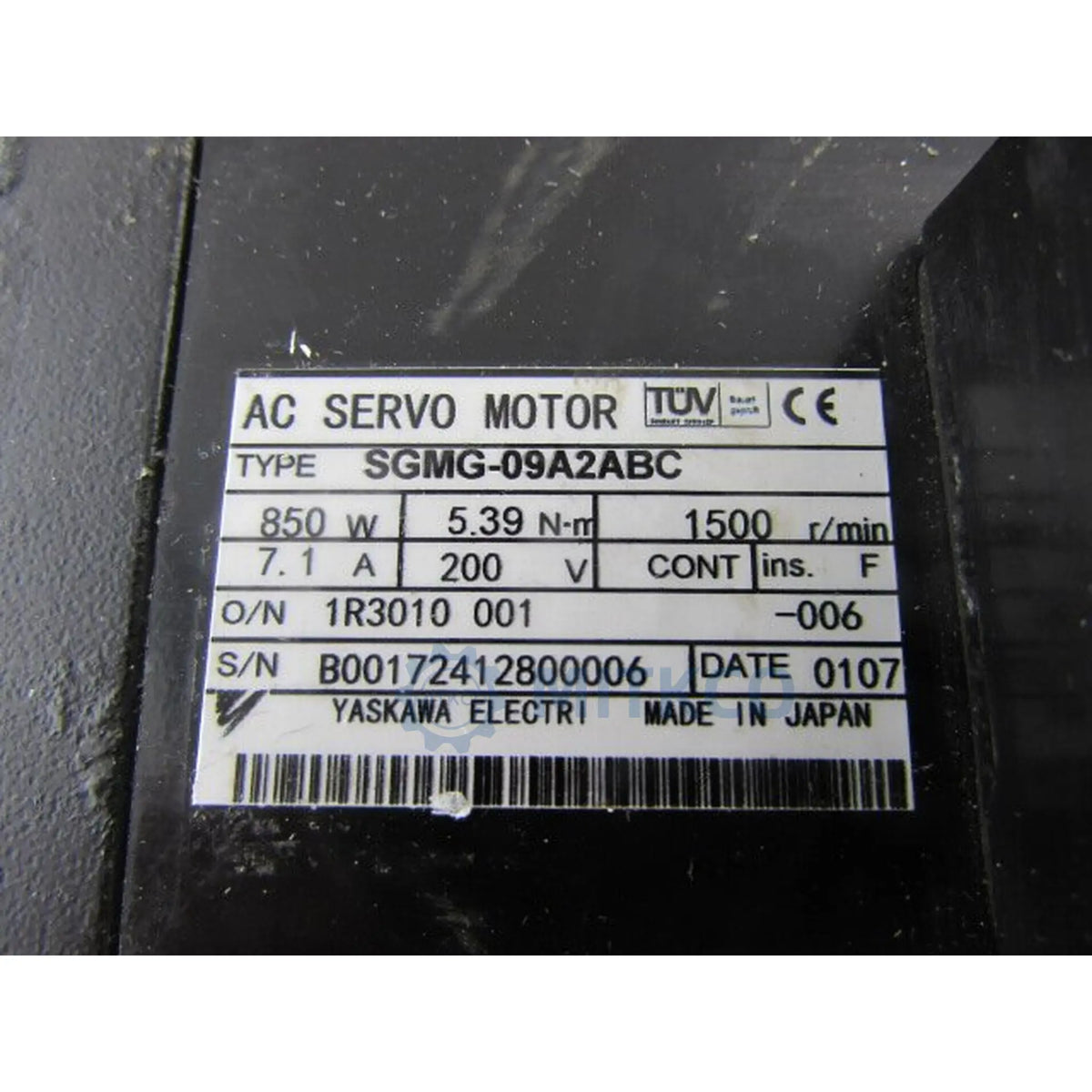SGMG-09A2ABC Yaskawa Servo Motor 850W 200V