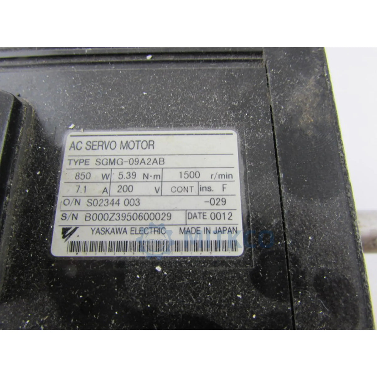 SGMG-09A2AB Yaskawa Servo Motor 850W 200V